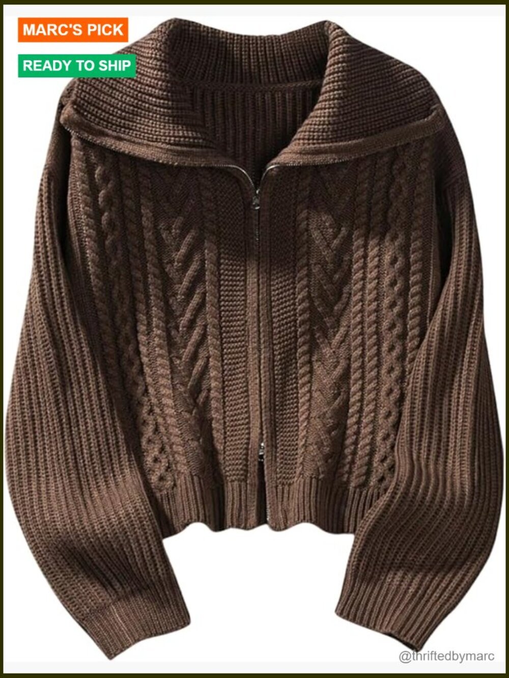 Zip Up Sweater Cardigan Long Sleeve Knit Fall Layer